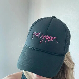 Black with pink writing‎ Von Zipper Trucker Hat